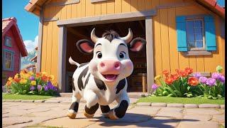 Baby Cow Say Moo Moo Moo | Fun Animal Sound Nursery Rhyme for Kids | Early Learning Songs