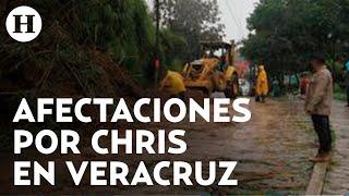 Inundaciones, deslaves y avistamiento de cocodrilos los primeros efectos de Chris en Veracruz