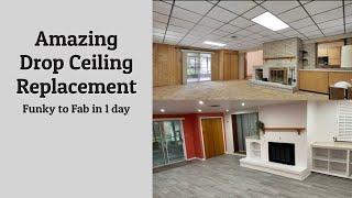 Make a drop ceiling beautiful - Armstrong Woodhaven with Easy Up Clips