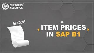 ITEM PRICES IN SAP BUSINESS ONE