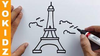 How To Draw Eiffel Tower | YoKidz Channel | YoKidz Drawing