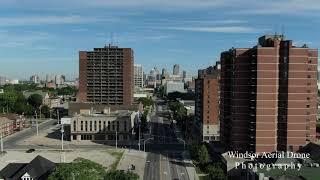 DOWNTOWN WINDSOR ONTARIO DURING SUMMER 2020 COVID 19 BY WINDSOR AERIAL DRONE PHOTOGRAPHY