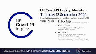 UK Covid 19 Inquiry - Module 3 Hearing - 12 September 2024 AM