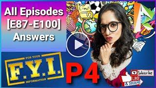 Flipkart FYI (For Your Information) All Episodes [E87-E100] Answers P4 | 100% Correct Answers