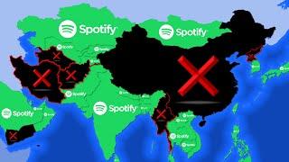 Countries where Spotify is available