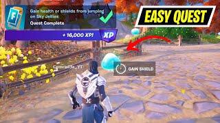 Gain health or shields from jumping on Sky Jellies Fortnite