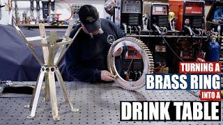 Turning a Brass Ring Gear into a Stunning Cocktail Table | TIG & Metalworking Tips | Jimbo's Garage