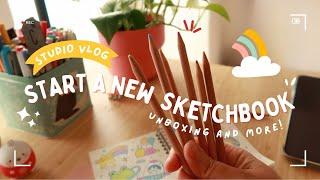  STUDIO VLOG: Beginning a New Sketchbook, Unboxing, and a Sneak Peek at the 2024 Calendar!