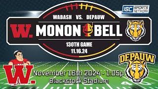 2024 CFB Wabash at DePauw - 11/16 - 130th Monon Bell Rivalry