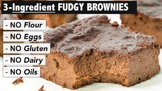 3 Ingredient FUDGY BROWNIE Recipe | Healthy Snacks