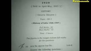 History qustion paper B.A 3 sem 2020 Pass course history generic elective paper : GE-3