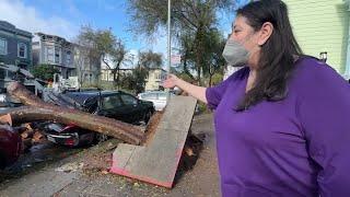 San Francisco residents assess damage after storm brings fierce winds, tornado warning