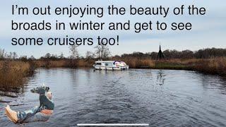 I’m out enjoying the beauty of the broads in winter and get to see some cruisers too! Come join me…