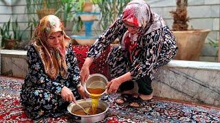 Making an Iranian Saffron dessert in My KARKAS Village!