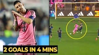 MESSI scored 2 GOALS in 4 MINUTES against Philadelphia in today game | Football News