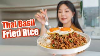 The secret recipe for the Thai night market's Thai Basil fried rice|排队三小时的泰国夜市打抛饭，秘方被我破解了！