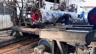 Sawing  8x12 Pine Timbers/ Satisfying Sawmill process