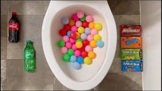 Will it Flush? - Coca Cola, Fanta, Sprite, Skittles, Reese's, M&M's, Orbeez, Candy, Toilet Clogged