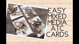 Easy Mixed Media ATC cards