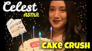CAKE CRUSHING ASMR  | CONFETTI CAKE CRUSH AND TASTE | Celest ASMR