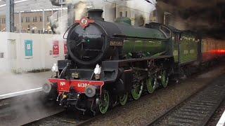 LNER B1 61306 'Mayflower' at Manchester Victoria Railway Station with 'The Christmas White Rose'