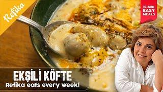 Easy Turkish Meatball Soup | Refika's FAVORITE Comfort Food: EKŞİLİ KÖFTE Recipe 