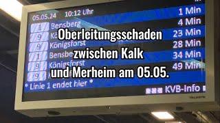 Oberleitungsschaden zwischen Kalk und Merheim am 05.05.2024 | (Stadtbahn Köln)