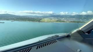 4K HDR Airbus A321 landing at gelendzhik airport. Very smooth touchdown. Amazing view