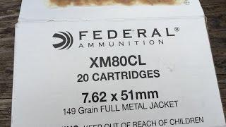 7.62x51mm, 149gr FMJ, Federal Ammunition (XM80CL) Velocity Test