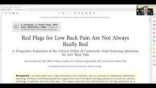 Red Flags for Back Pain