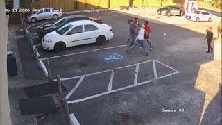 Man badly beaten outside gas station