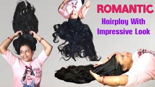 Romantic hair play & hair smelling || long hair play by male || #hairplay #hairstyle #longhairs