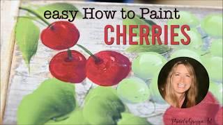 Paint Cherries: how to quickly and easily in acrylics (beginner friendly)