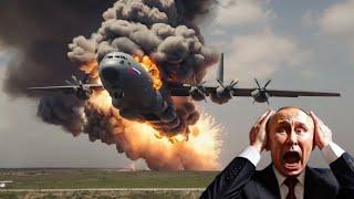 1 MINUTE AGO! A Russian C-130 aircraft carrying ammunition was shot down by a Ukrainian missile