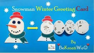 Snowman Winter Greeting Card | Winter Explosion Box Card | Winter Cards / Crafts || BeKreatiWe :)