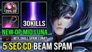 WTF 5 Second CD Lucent Beam Spam Solo Mid Luna with Khanda Octarine 1 Kill Per Min Dota 2