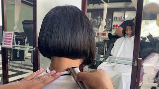 I am going to take your back really short this time ️ An extreme short bob haircut ️