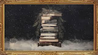 Winter Books Frame TV Art Vintage Painting Screensaver Framed 4K HD Wallpaper Christmas Slideshow