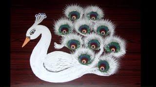 creative rangoli designs using filters || white peacock kolam designs with innovation