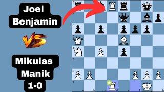 Joel Benjamin Vs Mikulas Manik World Chess Championship 1-0 #chess