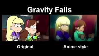 Gravity Falls Original vs Anime style