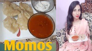 Chicken Momos Recipe || Red Chilli Chutney || in my style || Shahinda kanwal