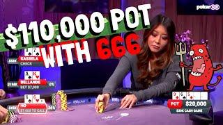 Maria Ho Runs It Twice for $110,000 pot with 666 on Poker After Dark