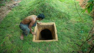 How to Build a Secret Underground House in The Jungle Alone