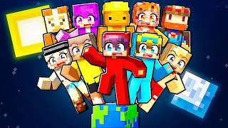 10 Friends On ONE PLANET in Minecraft!