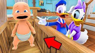Baby and DONALD DUCK FAMILY Play Hide and Seek!