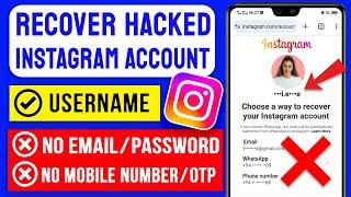 How to Recover Hacked Instagram Account without Email Phone Number & Password 2024 | Hacked insta id