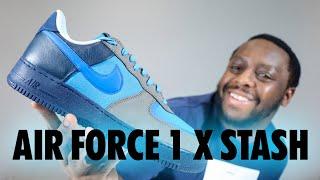 Nike Air Force 1 X Stash Blue Pack Habour Blue On Foot Review QuickSchopes 768 Schopes HF5516 001