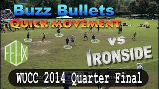 Buzz Bullets quick disc movement vs Ironside - WUCC 2014 QF