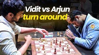 Insane Turnaround | Vidit Gujrathi vs Arjun Erigaisi | Tata Steel Chess India Blitz 2024